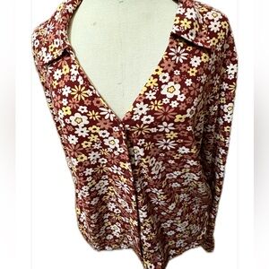 1970's floral long sleeve